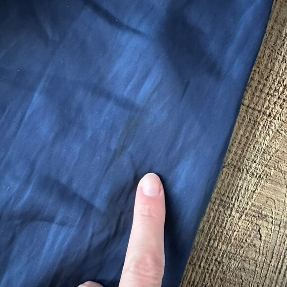 Reiss Womens Size 4 Zaria Drape Navy Satin Dress Sleeveless Ruched Bodycon Mini - Picture 8 of 11